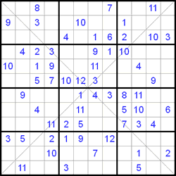 Судоку Х 12х12 #7 средний