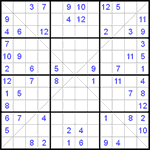 Судоку Х 12х12 #10 средний