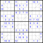 Судоку Х 12х12 #12 средний