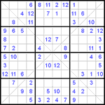 Судоку Х 12х12 #15 средний