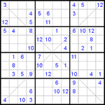 Судоку Х 12х12 #1 трудный