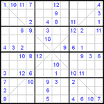 Судоку Х 12х12 #2 трудный