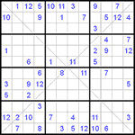 Судоку Х 12х12 #3 трудный