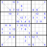 Судоку Х 12х12 #4 трудный