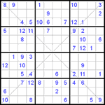 Судоку Х 12х12 #5 трудный