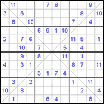 Судоку Х 12х12 #6 трудный