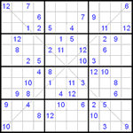 Судоку Х 12х12 #9 трудный