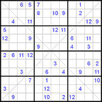 Судоку Х 12х12 #11 трудный