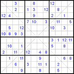 Судоку Х 12х12 #12 трудный