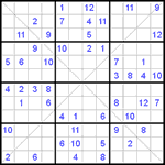 Судоку Х 12х12 #13 трудный