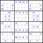 Судоку Х 12х12 #15 трудный