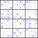 Судоку Х 12х12 #1 очень трудный