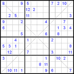 Судоку Х 12х12 #4 очень трудный