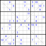 Судоку Х 12х12 #5 очень трудный