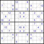 Судоку Х 12х12 #8 очень трудный