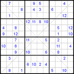 Судоку Х 12х12 #9 очень трудный