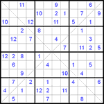 Судоку Х 12х12 #10 очень трудный