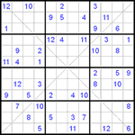 Судоку Х 12х12 #11 очень трудный
