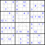 Судоку Х 12х12 #12 очень трудный