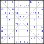 Судоку Х 12х12 #13 очень трудный