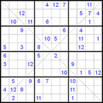 Судоку Х 12х12 #14 очень трудный