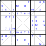 Судоку Х 12х12 #15 очень трудный