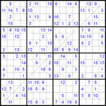 Судоку Х 16х16 #12 легкий