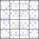 Судоку Х 16х16 #14 легкий