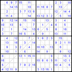 Судоку Х 16х16 #15 легкий