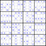 Судоку Х 16х16 #16 легкий