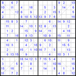 Судоку Х 16х16 #17 легкий