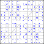 Судоку Х 16х16 #18 легкий