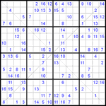 Судоку Х 16х16 #1 средний