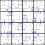 Судоку Х 16х16 #2 средний