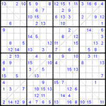 Судоку Х 16х16 #3 средний