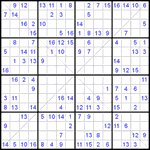 Судоку Х 16х16 #4 средний
