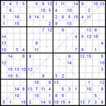 Судоку Х 16х16 #5 средний