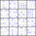 Судоку Х 16х16 #10 средний