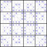 Судоку Х 16х16 #11 средний