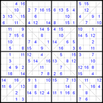 Судоку Х 16х16 #13 средний