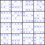 Судоку Х 16х16 #14 средний