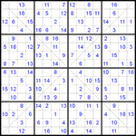 Судоку Х 16х16 #15 средний