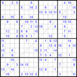 Судоку Х 16х16 #7 трудный