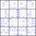 Судоку Х 16х16 #10 трудный