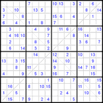 Судоку Х 16х16 #11 трудный Судоку Х 16х16 #11 трудный