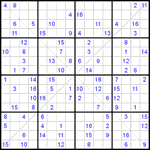 Судоку Х 16х16 #12 трудный Судоку Х 16х16 #12 трудный