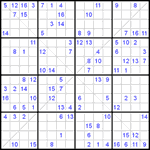 Судоку Х 16х16 #1 очень трудный Судоку Х 16х16 #1 очень трудный