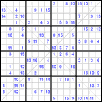 Судоку Х 16х16 #6 очень трудный Судоку Х 16х16 #6 очень трудный