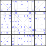 Судоку Х 16х16 #14 очень трудный