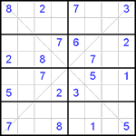 Судоку Х 8х8 #1 трудный